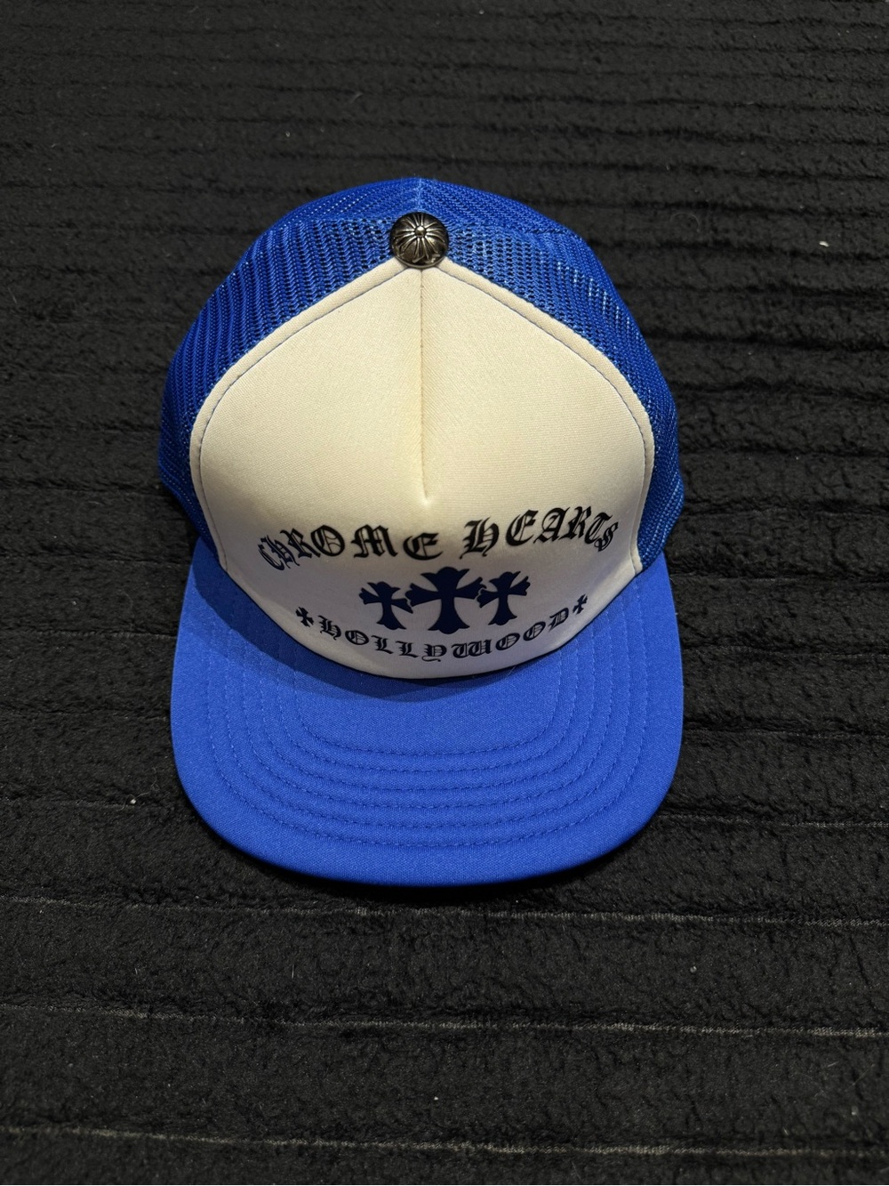 Chrome Hearts Blue & White Mesh Trucker Cap